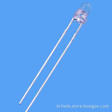 Warm White 3mm Round LED Components with Water Clear Lens, 8,500mcd, 30&deg Viewing Angle